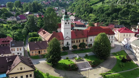 Aerial view of the museum in Gelnica, Slovakia