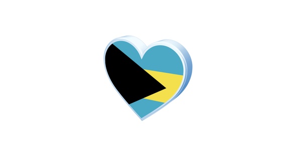 Bahamas Flag Heart Shape