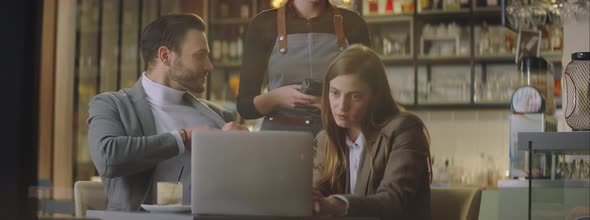 Man and woman having informal meeting