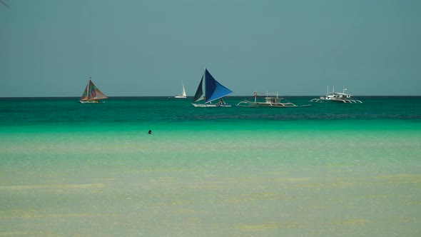 Tropical Beach and Blue Sea, Philippines