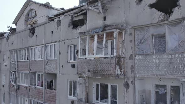 Makariv Ukraine a Building Destroyed By the War
