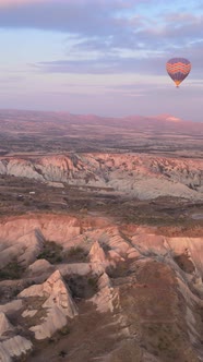 Vertical Video of Hot Air Balloons Flying in the Sky Over Cappadocia Turkey