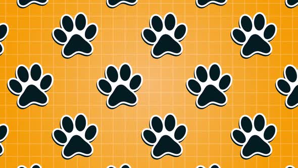 Dog Leg Paw Print Background Animation