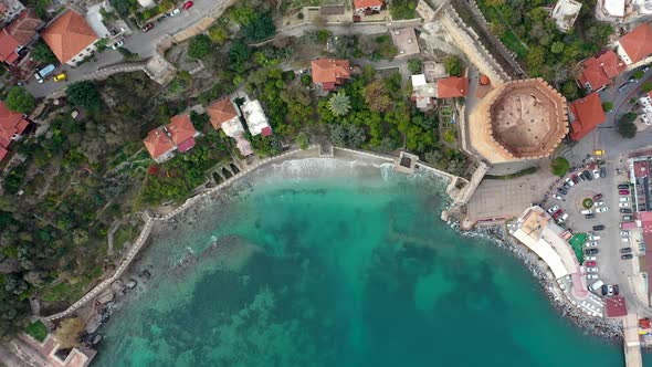 Alanya Castle Alanya Kalesi Aerial View of Mountain and City Turkey