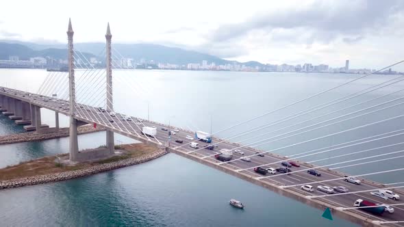 Penang Bridge Drone Shot 