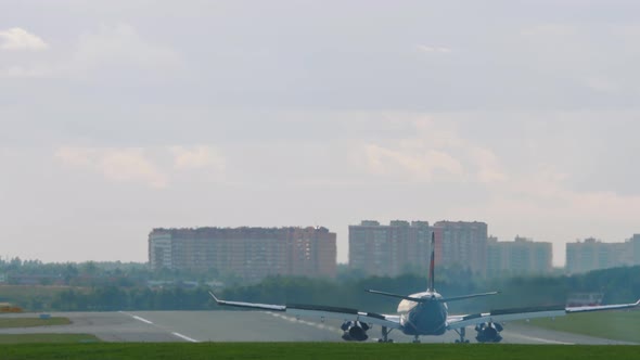 Airplane Braking Rear View