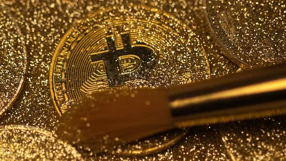 Bitcoin Brushed From Sparkles Made As Virtual Currency Macro