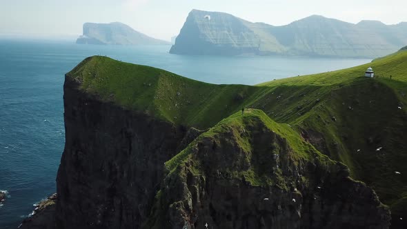 Aerial View of Kalsoy Island Faroe Islands