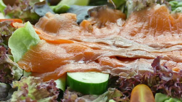 Salmon meat salad