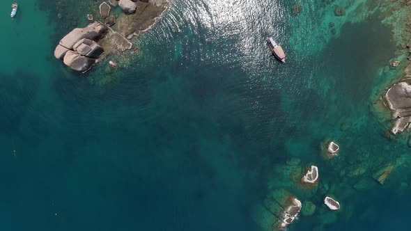 Top View On Swimming With A Mask