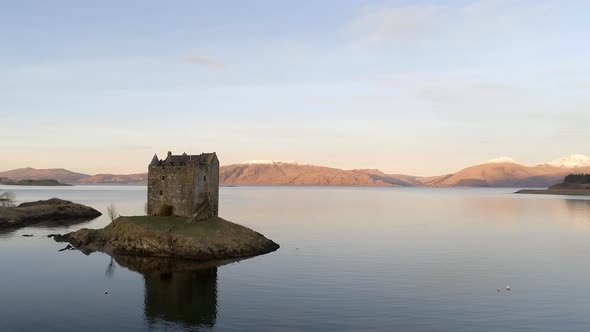 Ruins of Castle Stalker in Scotland