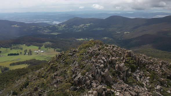 Collins Cap, Wellington Park, Tasmania, Australia 4K Aerial Drone