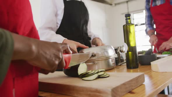 Chefs cooking together