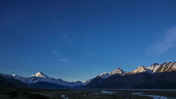 Mount Cook New Zealand nightfall timelapse