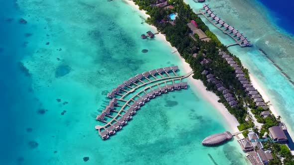 Aerial drone sky of tropical sea view beach by clear water with sand background