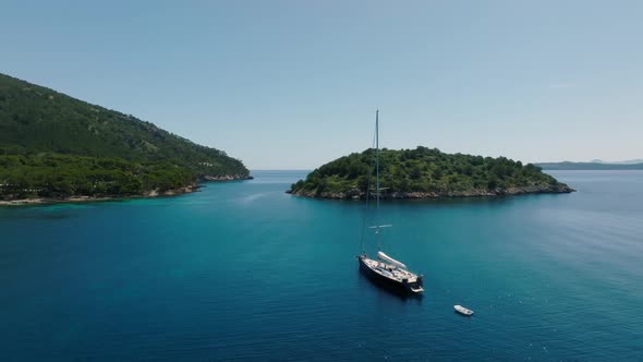 Beautiful Bay with Sailing Boats Yacht Mallorca Island Spain