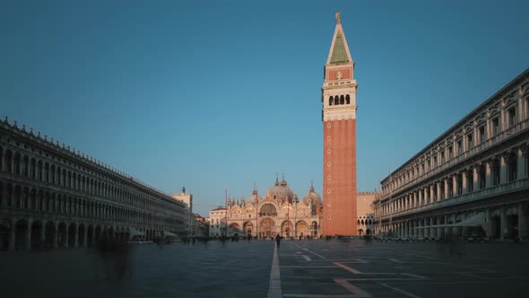 St Mark Square and Basilica, San Marco at Sunset