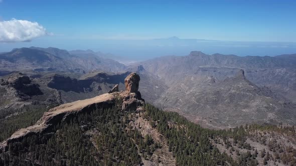 Aerial of Nublo Rock in Caldera of Tejeda, Gran Canaria