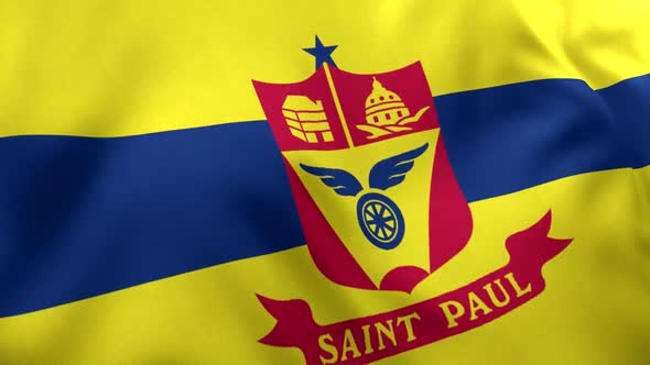 St. Paul City Flag / Saint Paul City Flag (Minnesota) on a Flagpole V4
