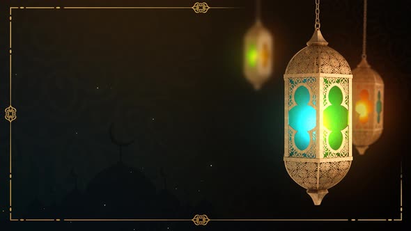Ramadan lantern arabic culture decoration eid mubarak festival ramzan  Background