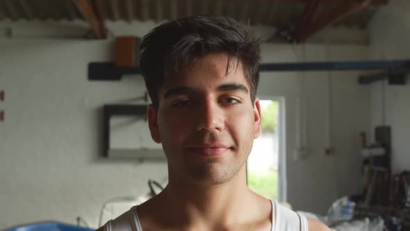 Portrait of male rower looking at the camera