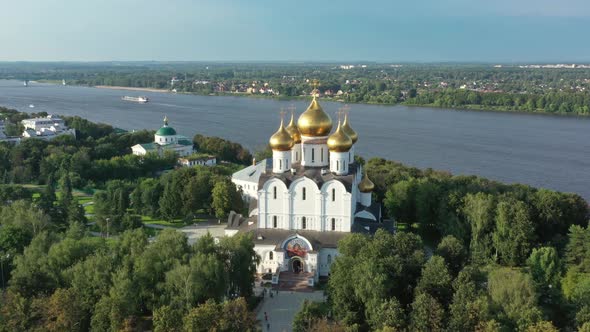 Aerial View of Church in Yaroslavl Russia