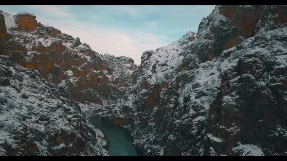 Snowy Mountain and railway and train