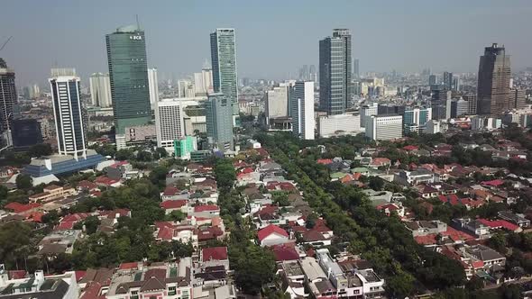 Indonesia Jakarta City Office Buildings Skyscraper Housing Neighborhood Aerial