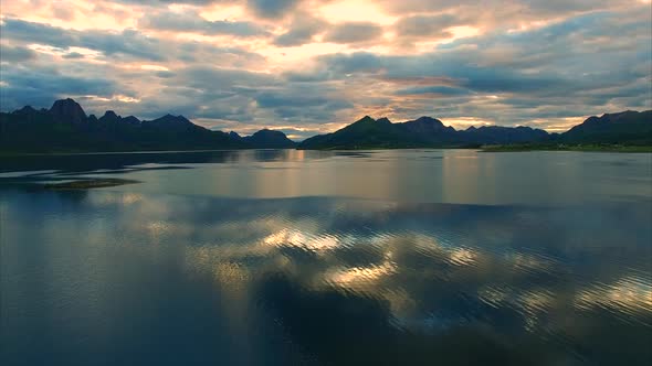 Evening scenery on Vesteralen islands in Norway