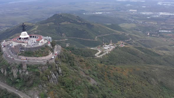 Aerial: Cristo Rey, Bajío, Silao, Guanajuato Mexico, drone view