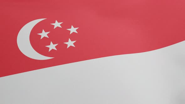 National Flag of Singapore Waving Original Colors 3D Render Republic of Singapore Flag Textile Coat