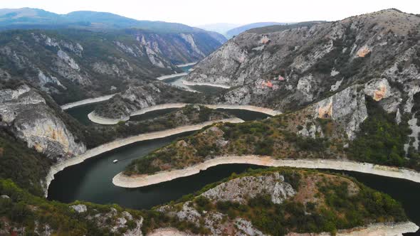 Aerial View Meanders of River Uvac