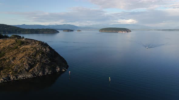 Drone Video Of Ocean Boating On Sunny Summer Day