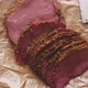 Delicious Peppered Roast Beef Pastrami Slices on Paper with Grains of Coloured Pepper - VideoHive Item for Sale
