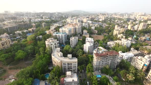 drone shot birds-eye view andher marol metro station Mumbai international airport Mumbai India  wide