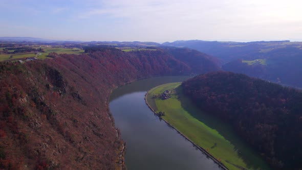 A Section of The Danube Loop in the Fall A Meandering Bend in the River