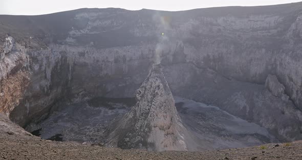 The Crater of the Frozen Volcano Lengai in Africa