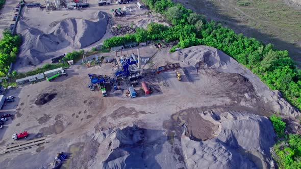 The Aerial View of Huge Granite Quarry Mine