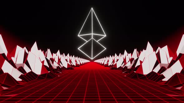 Ethereum Red Crypto Road Background 4K