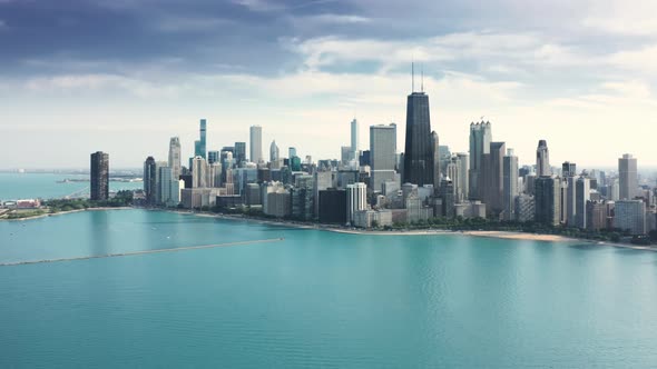 Amazing Clear and Vibrant Blue Waters of Michigan Lake Chicago Background