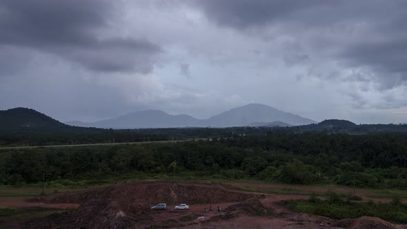 Timelapse Bukit Mertajam during raining day from day to night transition.