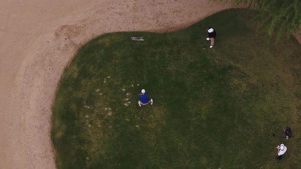 Golf Swing Overhead Slow Mo Aerial