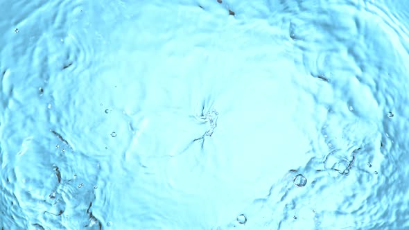 Super Slow Motion Shot of Waving Blue Clear Water Surface at 1000Fps