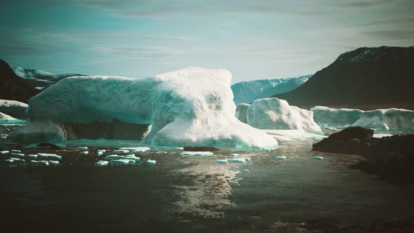 Many Melting Icebergs in Antarctica