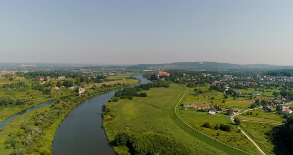 Aerial Beautiful View Landscape of City and River