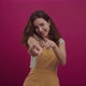 Hey you Happy Girl with Brown Hair Smiling and Pointing to Camera - VideoHive Item for Sale