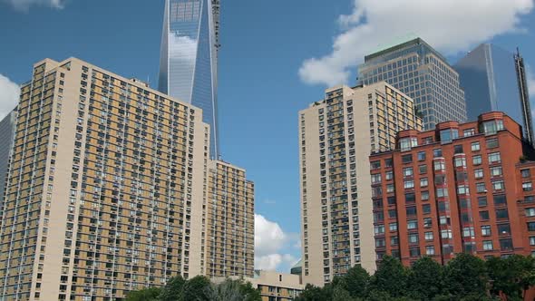 View of the Skyscrapers in New York while floating the East River