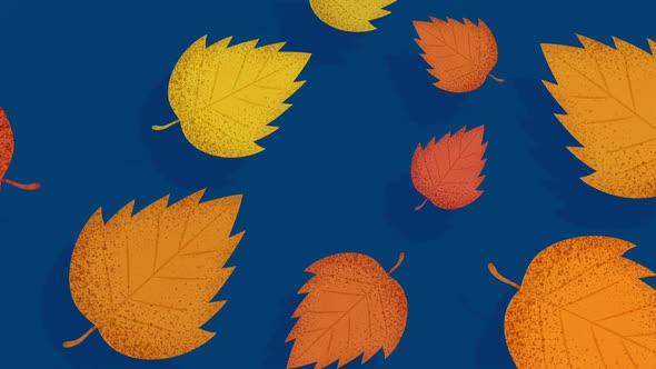 Autumn Foliage Background & Cartoon Leaf Fall