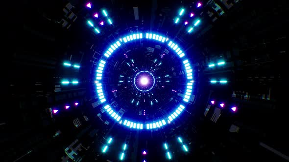 Neon Light VJ Tunnel Loop 4K