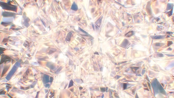 Transparent Gem Crystal Clear Structure Shines Abstract Sparkle Light - 4K